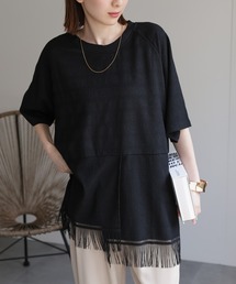 スリットフリンジTシャツ