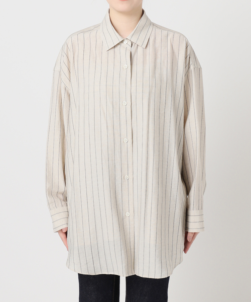 journal standard L'essage(ジャーナルスタンダードレサージュ)の「《セット》シアーストライプ/ムジシャツ&キャミブラウス(シャツ/ブラウス・レディース・ブラック/アイボリー・FREE)」の4枚目の写真