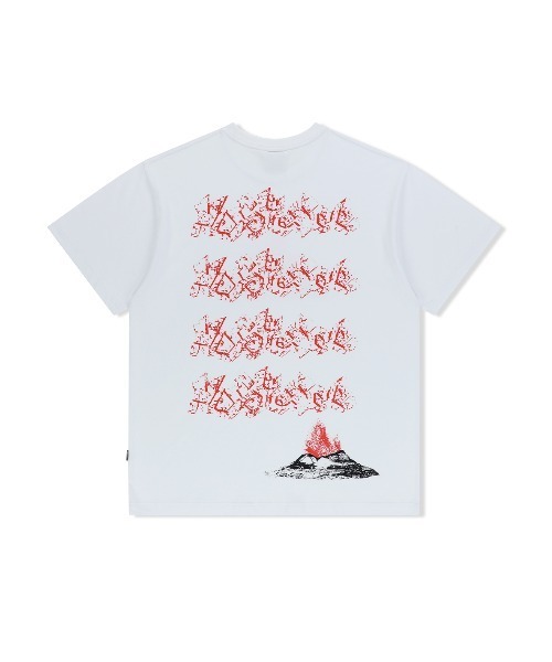 YESEYESEE(イエスアイシー)の「Volcanic Eruption Tee(Tシャツ/カットソー・メンズ・チャコール/グレー/ホワイト・S/M/L/XL)」の4枚目の写真
