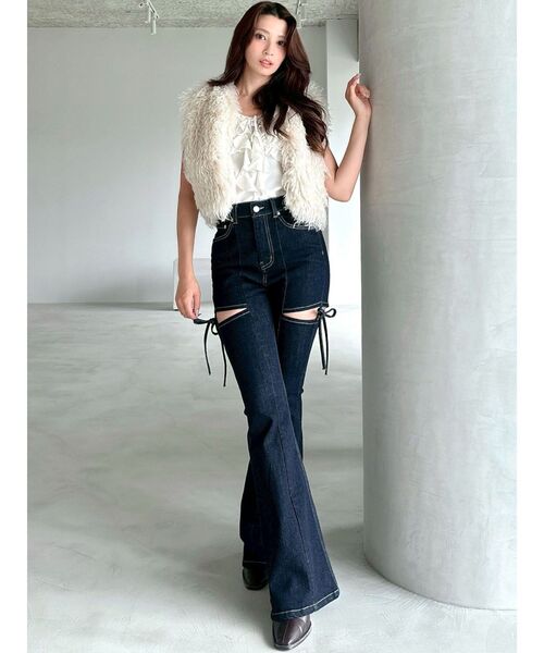 RESEXXY（リゼクシー）の「バストギャザーカスケードキャミ（キャミソール・レディース・ブラック/ピンク/ホワイト・FREE）」の16枚目の写真