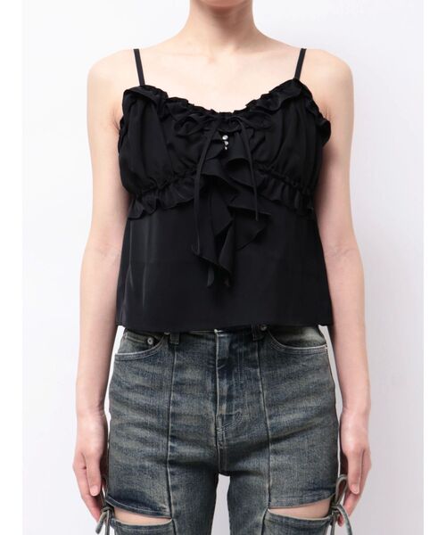 RESEXXY（リゼクシー）の「バストギャザーカスケードキャミ（キャミソール・レディース・ブラック/ピンク/ホワイト・FREE）」の17枚目の写真