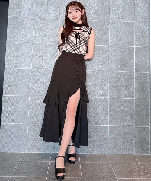 NOMAE(ノーマエ)の「チェックリボンノースリニット(ニット/セーター・レディース・ホワイト系その他/グレー系その他/ベージュ系その他/ブラック系その他・FREE)」の10枚目の写真