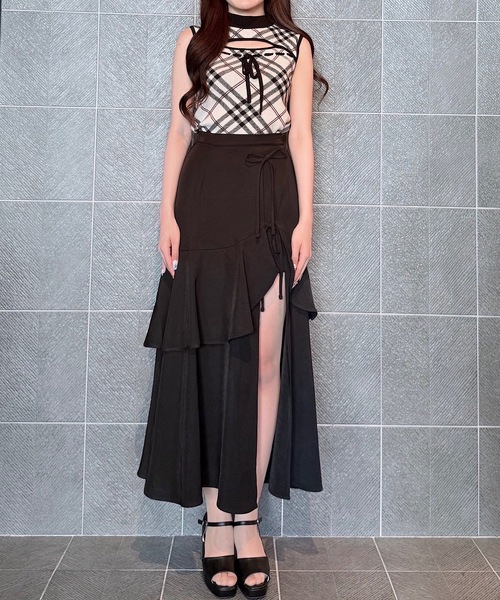 NOMAE(ノーマエ)の「チェックリボンノースリニット(ニット/セーター・レディース・ホワイト系その他/グレー系その他/ベージュ系その他/ブラック系その他・FREE)」の13枚目の写真