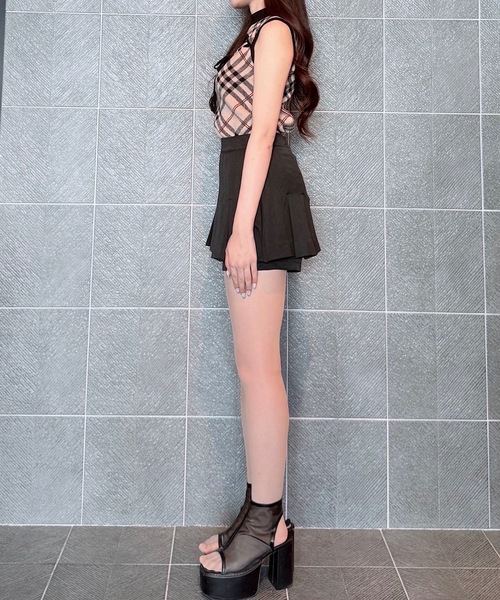 NOMAE(ノーマエ)の「チェックリボンノースリニット(ニット/セーター・レディース・ホワイト系その他/グレー系その他/ベージュ系その他/ブラック系その他・FREE)」の8枚目の写真