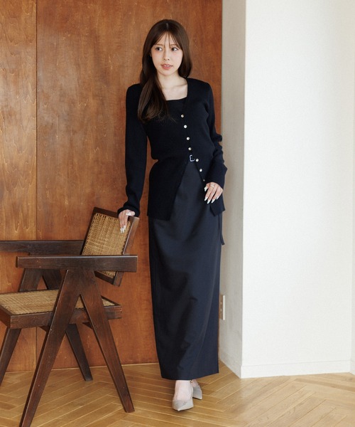 choker rib knit cardigan（チョーカーリブニットカーディガン