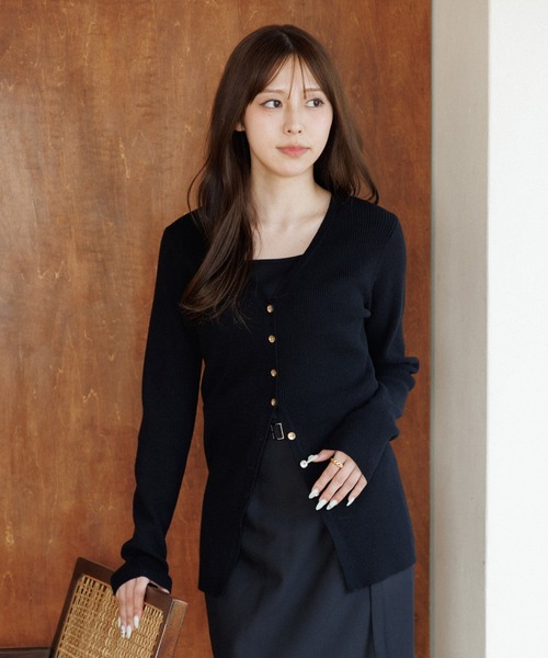 choker rib knit cardigan（チョーカーリブニットカーディガン