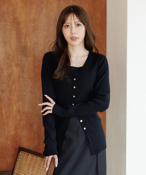 SENEE 完売品 チョーカーリブニットカーディガン ホワイト SENEE 完売品 チョーカーリブニットカーディガン ホワイト choker rib