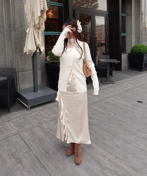 SENEE 完売品 チョーカーリブニットカーディガン ホワイト SENEE 完売品 チョーカーリブニットカーディガン ホワイト