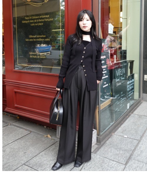 senee チョーカーリブニットカーディガン