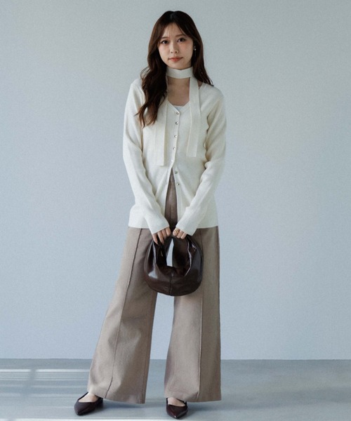 choker rib knit cardigan（チョーカーリブニットカーディガン