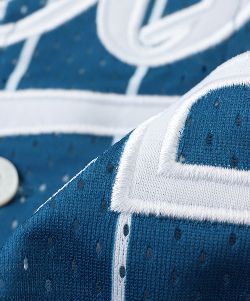 KEBOZ(ケボズ)の「KEBOZ/ケボズ MESH STRIPE BASEBALL JERSEY(シャツ/ブラウス・メンズ・ネイビー/ホワイト・LARGE)」の8枚目の写真