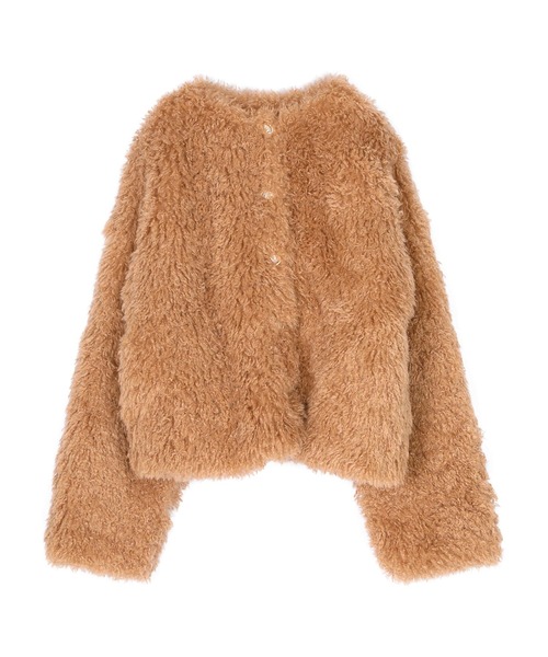 セール】中綿キルティングプードルフェイクファージャケット（ダウン