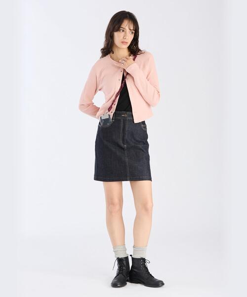 To b. by agnes b.（トゥービーバイアニエスベー）の「ワッフル コンパクト ロングスリーブ カーディガン（カーディガン/ボレロ・レディース・ピンク・40/38）」の4枚目の写真