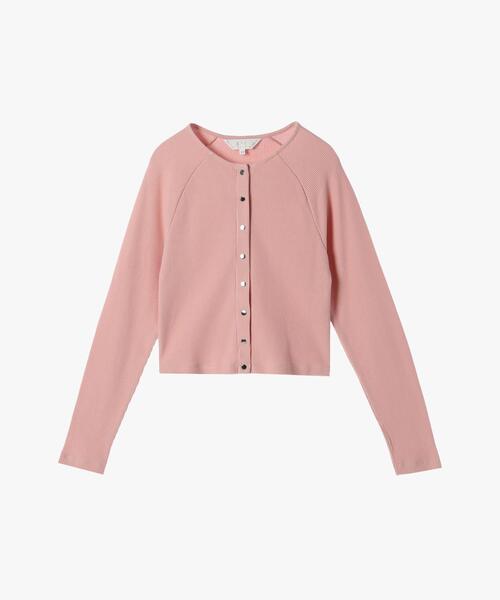 To b. by agnes b.（トゥービーバイアニエスベー）の「ワッフル コンパクト ロングスリーブ カーディガン（カーディガン/ボレロ・レディース・ピンク・40/38）」の7枚目の写真