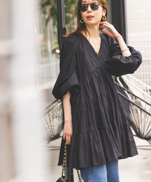 MARIHA(マリハ)の「MARIHA/マリハ エンジェルのミニドレス(ワンピース・レディース・ブルー/ブラック/ベージュ・36)」の4枚目の写真