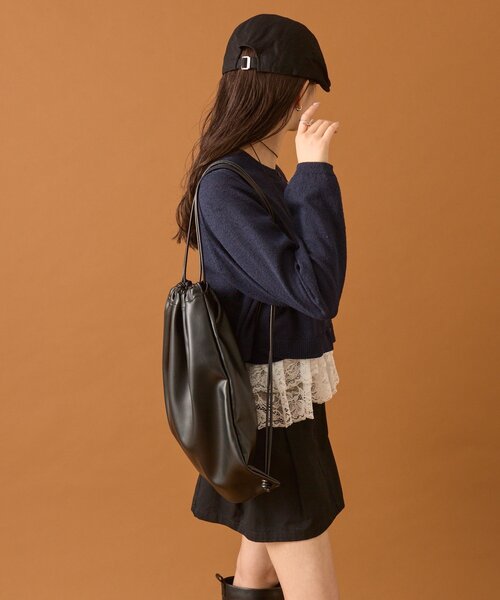 mystic(ミスティック)の「ブークレ裾レースカーデセット(カーディガン/ボレロ・レディース・オフホワイト/イエロー/ネイビー・FREE)」の8枚目の写真