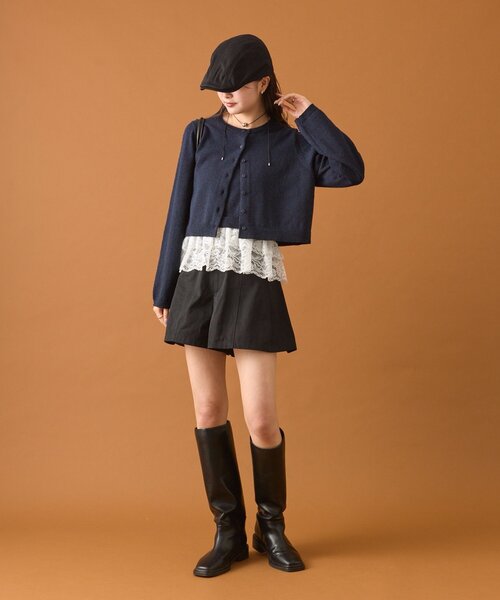 mystic(ミスティック)の「ブークレ裾レースカーデセット(カーディガン/ボレロ・レディース・オフホワイト/イエロー/ネイビー・FREE)」の9枚目の写真