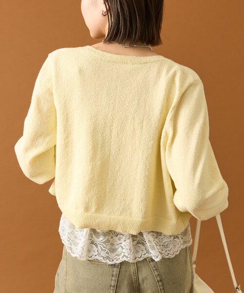 mystic(ミスティック)の「ブークレ裾レースカーデセット(カーディガン/ボレロ・レディース・オフホワイト/イエロー/ネイビー・FREE)」の15枚目の写真