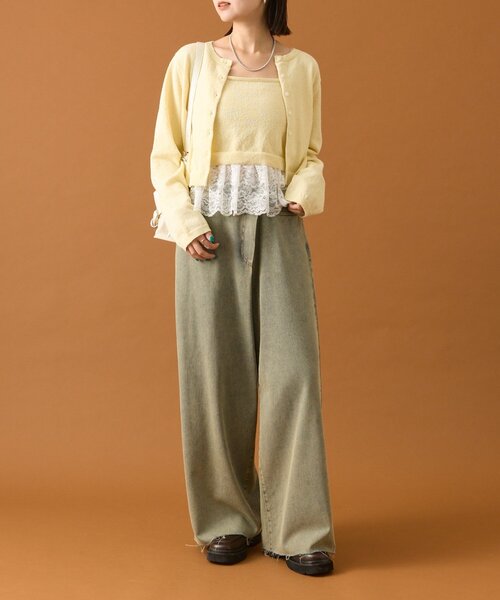 mystic(ミスティック)の「ブークレ裾レースカーデセット(カーディガン/ボレロ・レディース・オフホワイト/イエロー/ネイビー・FREE)」の17枚目の写真