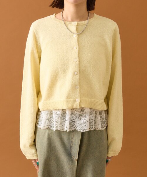 mystic(ミスティック)の「ブークレ裾レースカーデセット(カーディガン/ボレロ・レディース・オフホワイト/イエロー/ネイビー・FREE)」の19枚目の写真