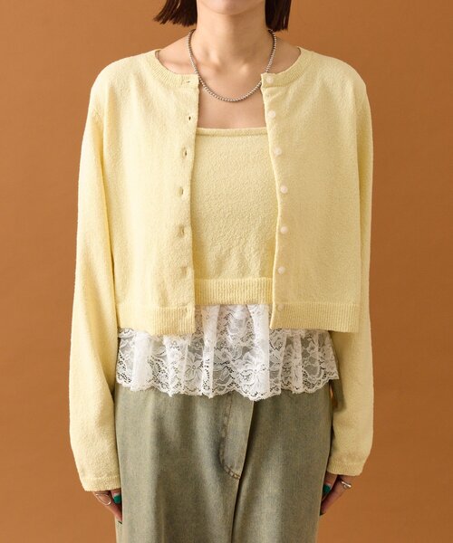 mystic(ミスティック)の「ブークレ裾レースカーデセット(カーディガン/ボレロ・レディース・オフホワイト/イエロー/ネイビー・FREE)」の20枚目の写真
