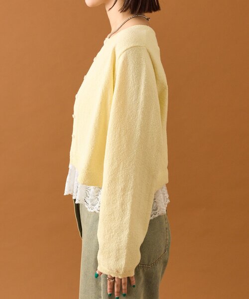 mystic(ミスティック)の「ブークレ裾レースカーデセット(カーディガン/ボレロ・レディース・オフホワイト/イエロー/ネイビー・FREE)」の21枚目の写真