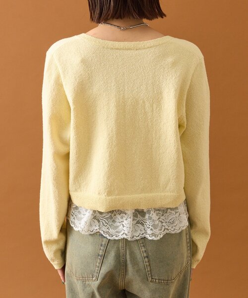 mystic(ミスティック)の「ブークレ裾レースカーデセット(カーディガン/ボレロ・レディース・オフホワイト/イエロー/ネイビー・FREE)」の22枚目の写真