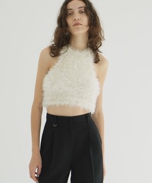 トップス CLANE BOAT NECK NO SLEEVE KNIT TOPS BOAT NECK RIB KNIT TANK TOPS｜TOPS(トップス)｜CLANE OFFICIAL