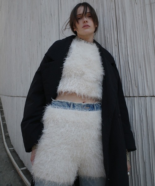 【CLANE】SHAGGY AMERICAN SLEEVE KNIT TOPS CLANE クラネ “SHAGGY AMERICAN SLEEVE KNIT TOPS” シャ