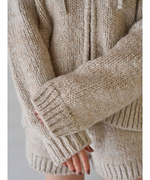 SNIDEL（スナイデル）の「ロービングニットフーディー（ニット/セーター・レディース・キャメル/グレー/アイボリー・F）」の22枚目の写真