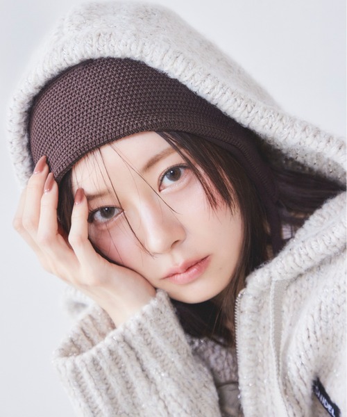 SNIDEL（スナイデル）の「ロービングニットフーディー（ニット/セーター・レディース・キャメル/グレー/アイボリー・F）」の5枚目の写真