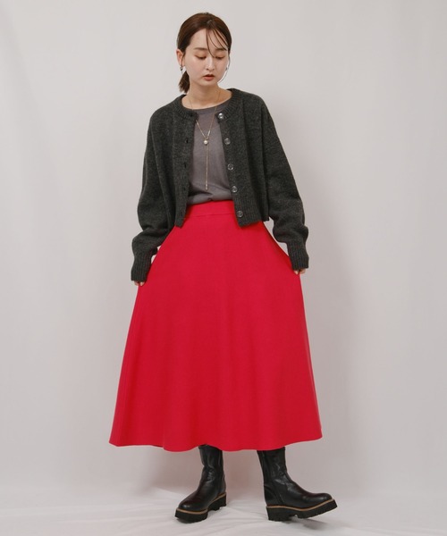 ミラノリブ編みフレアスカート Palm Riche│Eimee Law & LHELBIE 公式