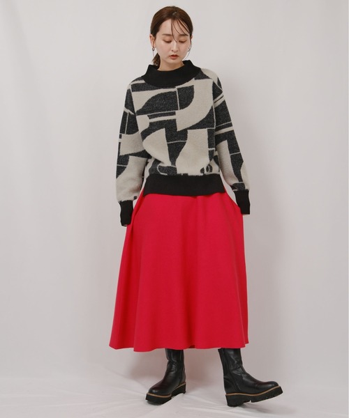 ミラノリブ編みフレアスカート Palm Riche│Eimee Law & LHELBIE 公式