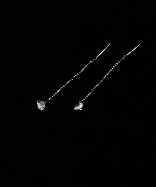 Firsthand（ファーストハンド）の「Firsthand/ファーストハンド K10 ハートアメリカンピアス / チェーンピアス / 両耳用（ピアス（両耳用）・レディース・ゴールド・ONE SIZE）」の5枚目の写真