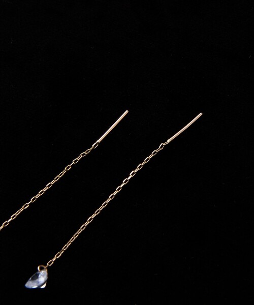 Firsthand（ファーストハンド）の「Firsthand/ファーストハンド K10 ハートアメリカンピアス / チェーンピアス / 両耳用（ピアス（両耳用）・レディース・ゴールド・ONE SIZE）」の4枚目の写真