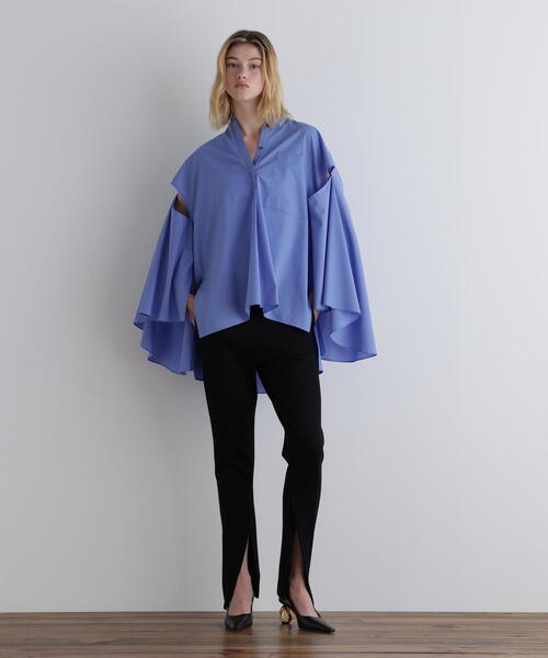 【美品】ルフィル TRツイルスリットスリーブ　バンドカラー　シャツ　ブラウス 楽天市場】ドルマンスリーブ バンドカラー シャツ ブラウス