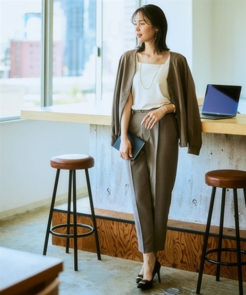 7days Life Styling（セブンデイズライフスタイリング）の「麻調合繊Vカラージップジャケット（しわになりにくい・接触冷感・ＵＶカット・ウォッシャブル）<大きいサイズ有>（その他アウター・レディース・チャコール/ネイビー/モカ・M/S/3L/LL/L）」の11枚目の写真