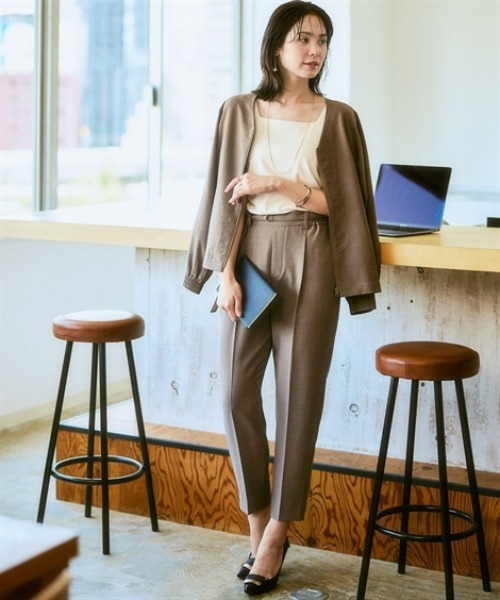 7days Life Styling（セブンデイズライフスタイリング）の「麻調合繊Vカラージップジャケット（しわになりにくい・接触冷感・ＵＶカット・ウォッシャブル）<大きいサイズ有>（その他アウター・レディース・チャコール/ネイビー/モカ・M/S/3L/LL/L）」の12枚目の写真