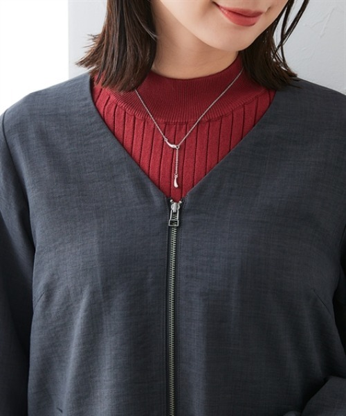 7days Life Styling（セブンデイズライフスタイリング）の「麻調合繊Vカラージップジャケット（しわになりにくい・接触冷感・ＵＶカット・ウォッシャブル）<大きいサイズ有>（その他アウター・レディース・チャコール/ネイビー/モカ・M/S/3L/LL/L）」の18枚目の写真
