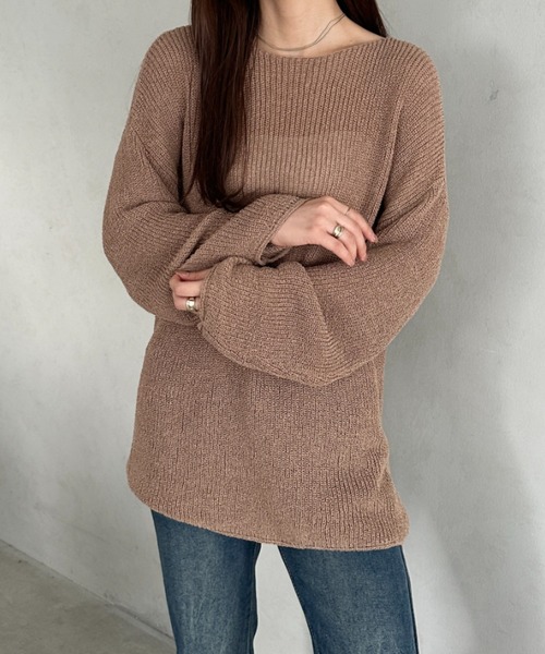 MYMOOD.（マイムード）の「透かし編みゆるニットトップス（ニット/セーター・レディース・アイボリー/ブラック/モカ・FREE）」の15枚目の写真