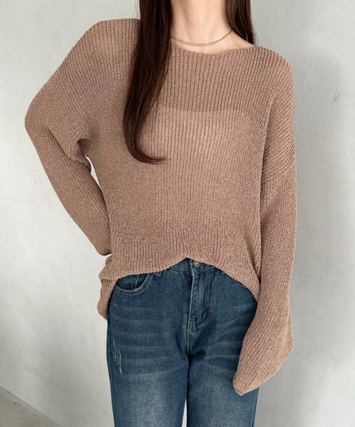 MYMOOD.（マイムード）の「透かし編みゆるニットトップス（ニット/セーター・レディース・アイボリー/ブラック/モカ・FREE）」の17枚目の写真