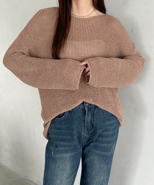 MYMOOD.（マイムード）の「透かし編みゆるニットトップス（ニット/セーター・レディース・アイボリー/ブラック/モカ・FREE）」の18枚目の写真