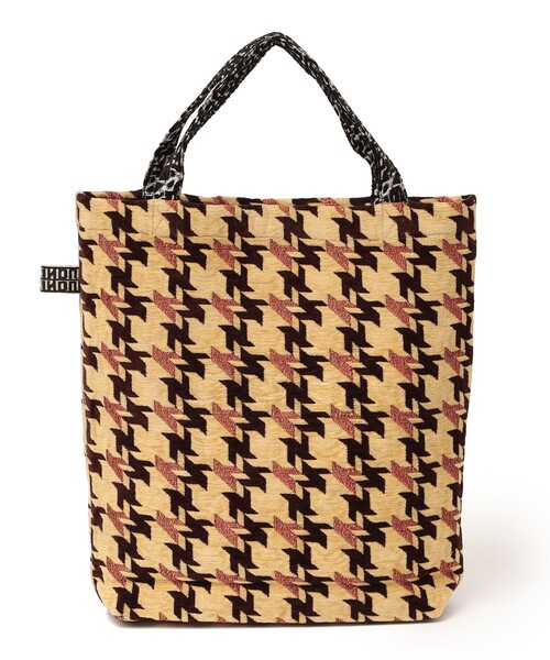 BINDU（ビンドゥー）の「【SHIPS any別注】BINDU: ジャカード 千鳥 トート バッグ（トートバッグ・レディース・ブラック/ベージュ・ONE SIZE）」の7枚目の写真