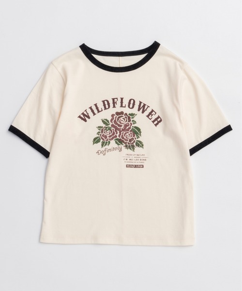 MAISON SPECIAL（メゾンスペシャル）の「WILDFLOWER Ringer T-shirt/WILDFLOWERリンガーTシャツ（Tシャツ/カットソー・レディース・ホワイト/ブラック/ブルー・FREE）」の11枚目の写真