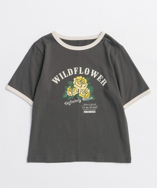 MAISON SPECIAL（メゾンスペシャル）の「WILDFLOWER Ringer T-shirt/WILDFLOWERリンガーTシャツ（Tシャツ/カットソー・レディース・ホワイト/ブラック/ブルー・FREE）」の12枚目の写真