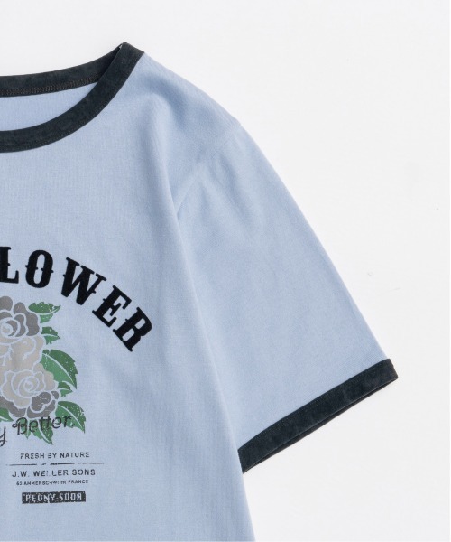 MAISON SPECIAL（メゾンスペシャル）の「WILDFLOWER Ringer T-shirt/WILDFLOWERリンガーTシャツ（Tシャツ/カットソー・レディース・ホワイト/ブラック/ブルー・FREE）」の15枚目の写真