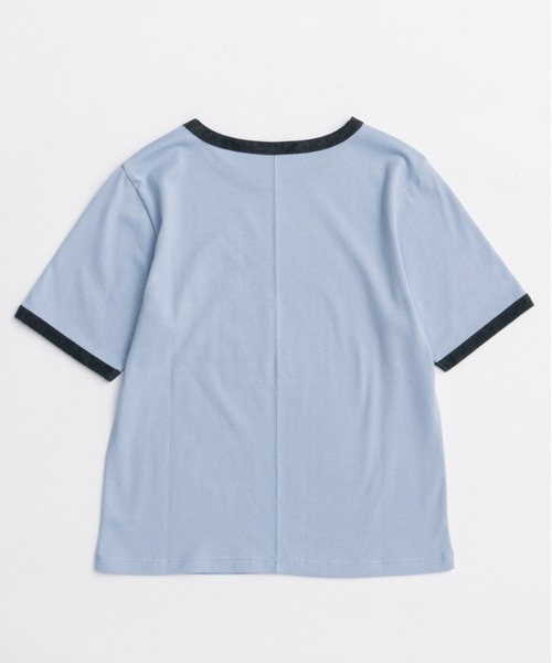 MAISON SPECIAL（メゾンスペシャル）の「WILDFLOWER Ringer T-shirt/WILDFLOWERリンガーTシャツ（Tシャツ/カットソー・レディース・ホワイト/ブラック/ブルー・FREE）」の17枚目の写真
