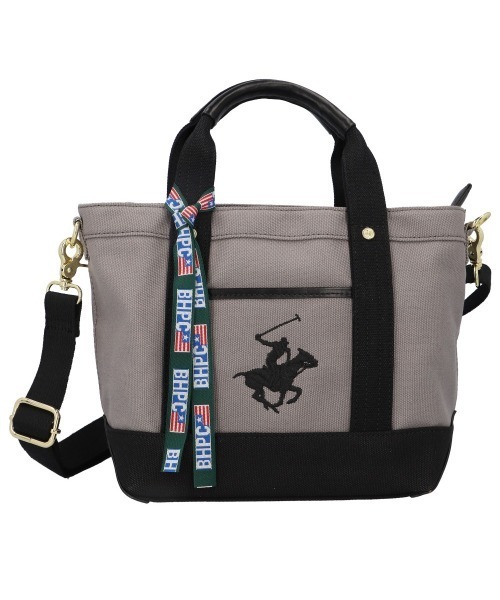 BACKYARD FAMILY(バックヤードファミリー)の「BEVERLY HILLS POLO CLUB キャンバストートバッグXS BH1006N(トートバッグ・レディース・アイボリー/チャコールグレー×ブラック/ダークブルー/ダークブラック・FREE)」の3枚目の写真