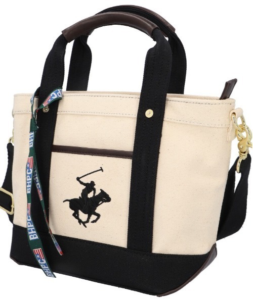 BACKYARD FAMILY(バックヤードファミリー)の「BEVERLY HILLS POLO CLUB キャンバストートバッグXS BH1006N(トートバッグ・レディース・アイボリー/チャコールグレー×ブラック/ダークブルー/ダークブラック・FREE)」の9枚目の写真