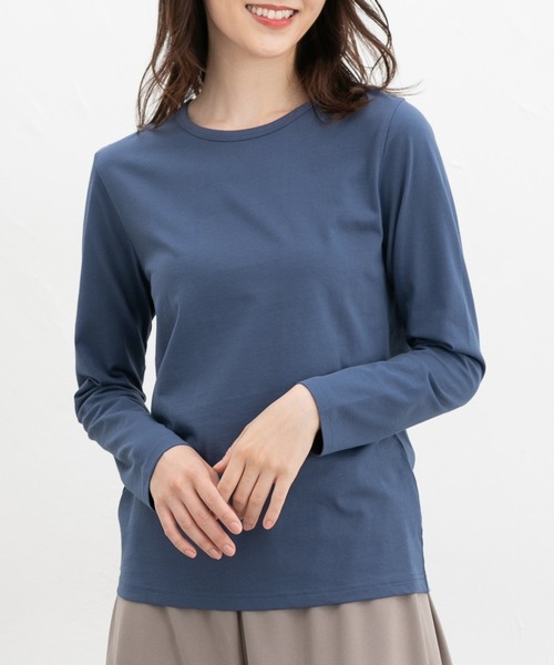 Honeys(ハニーズ)の「オーガニッククルーT(Tシャツ/カットソー・レディース・グリーン/ボルドー/ブラウン/イエロー系その他/ブルー・S/M/LL/L)」の4枚目の写真
